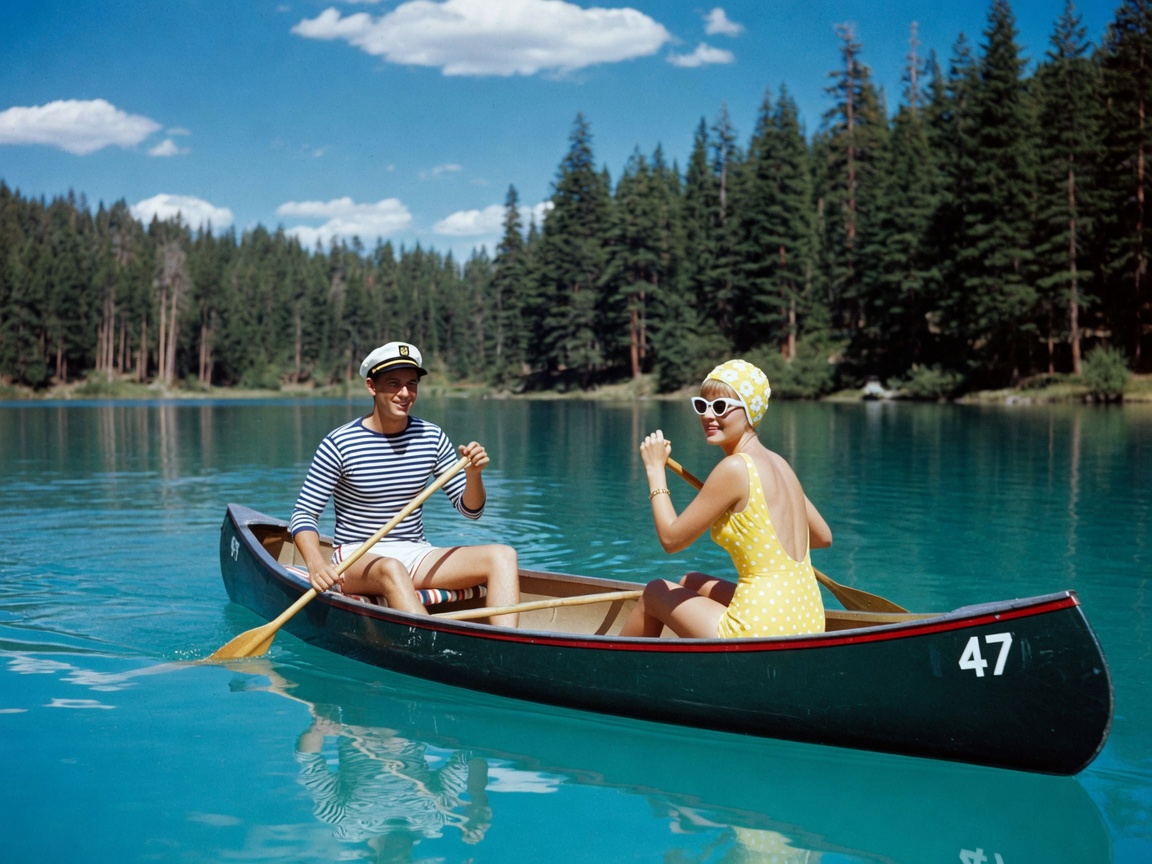 Kayaking and canoe illustration